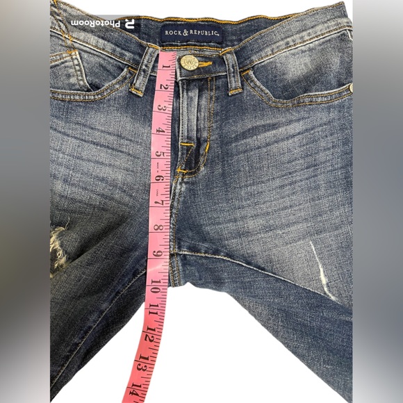 Rock & Republic Berlin Blue Distressed Ripped Jeans Women’s Size 6 - Picture 14 of 14
